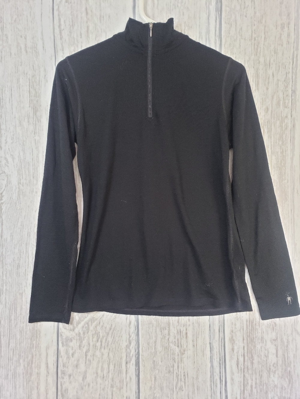 Smartwool Black Half-Zip Pullover Merino Wool Womens Large Warm Camping Hiking - Picture 3 of 10